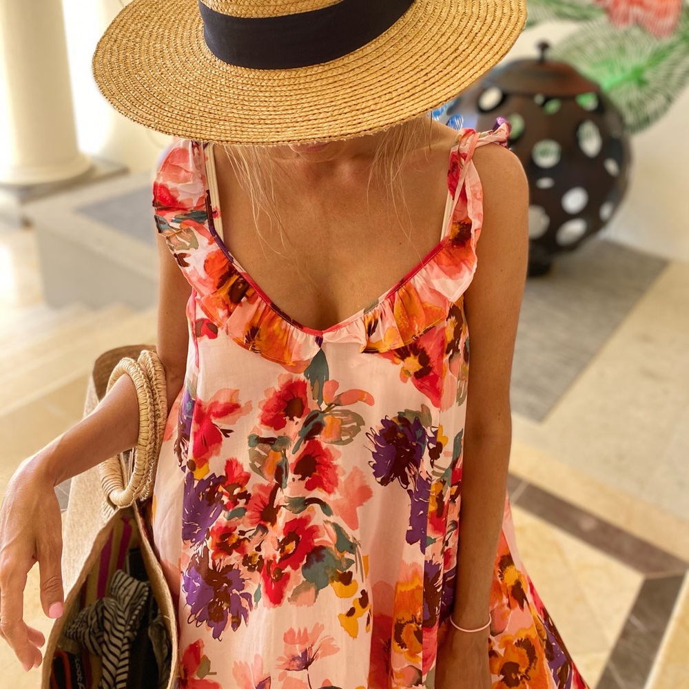 H&M Floral Flounce Trim Ruffle Midi Dress - Picture 4 of 16